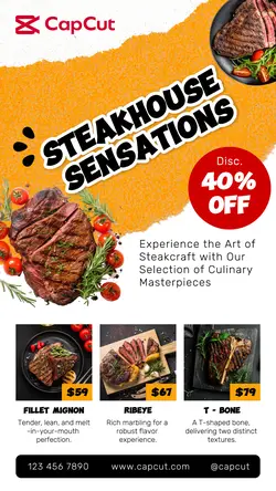 5 Multi-Product Image Food Steakhouse Promotional