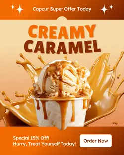 Food caramel ice cream Instagram Promotion Post
