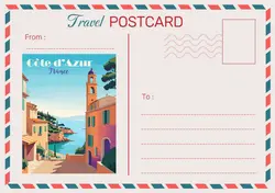 Non Marketing Postcard Simple Travel Postcard