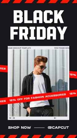 Black and Red Modern Black Friday Fashion TikTok