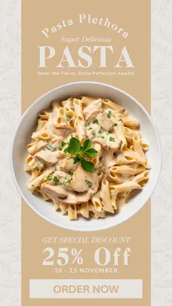 super delicious pasta promotion instagram story