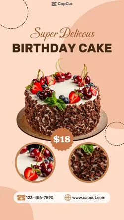 Super Delicous Birthday Cake Instagram Story