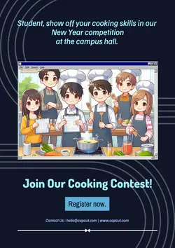 Non-Marketing Campus Event Activity Student Cooking Contest Poster