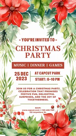 Christmas Party Celebration Invitation TikTok Post