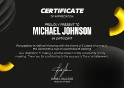 Black Elegant Certificate (A4 Landscape)