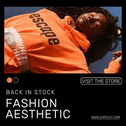 Black Orange Minimalist Fashion Jacket Display Product Instagram Post