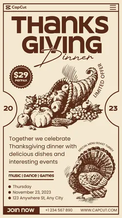 Thanksgiving Vintage Promotion Instagram Story