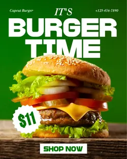Food Burger Time Promotion Instagram Post