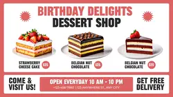 Food and Beverage Cakes Menu Facebook Cover