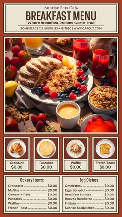 breakfast time menu instagram story