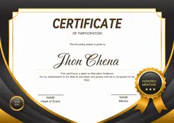 Non-Marketing Certificate Brown Gold elegant