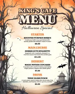 Food Menu Halloween Special for Instagram Post