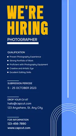 Business Photographer Recruitments Instagram Story