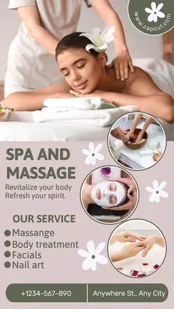 beauty and care spa and massage instagram story