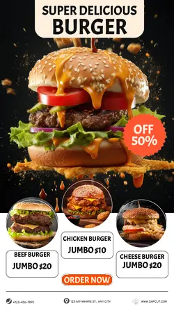 Burger Jumbo Promotion Story Instagram
