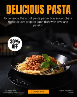 Black Pasta Promotion Sale Instagram Post