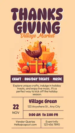 Thanks Giving Festival Beige Instagram Story
