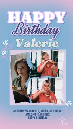 HAPPY BIRTHDAY BLUE PINK INSTAGRAM POST