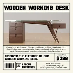 Wooden Table Furniture Promotion Instagram Post