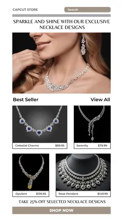 Luxury Necklace black background promotion for Instagram Post