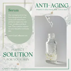 Anti Aging Serum Skincare Display Product Instagram Post Soft Green