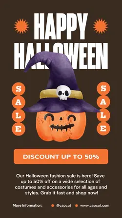 Brown Happy Halloween Sale Instagram Story