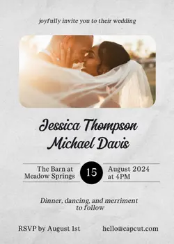 Non Marketing Wedding Invitation Grey Simple