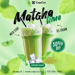 Matcha milk shake drink instagram post