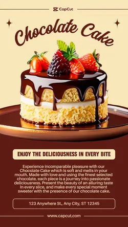 Chocolate Cake Product Display Instagram Story