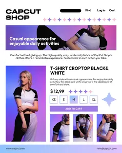 Black White Crop-Top Product Display Instagram Potrait