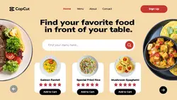 Modern UI Restaurant Menu Display Website