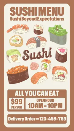 Food All You Can Eat Sushi Instagram Story