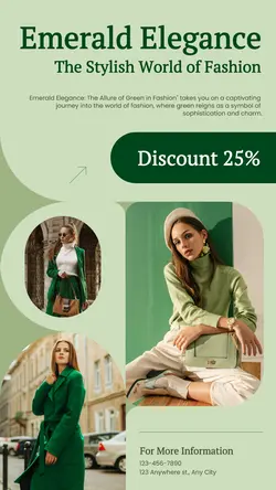 Emerald Elegance Fashion Promotion Instagram Story