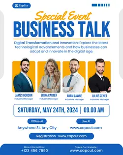 Business Talk Flyer Modern Minimalist