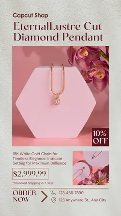 Fashion Industry Diamond Pendant Promotion Instagram Story