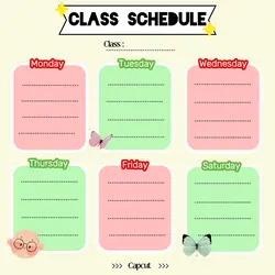 Non-marketing class schedule instapost grid paper aesthetic