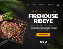 Grilled Steak Food Restaurant Landing Page