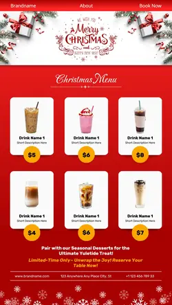 Christmas Drink Menu Instagram Story