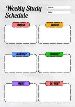 Non-marketing Education Study Weekly Planner