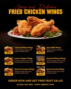 Food & Beverage Spicy and Delicious Chicken Wings Instagram Portrait