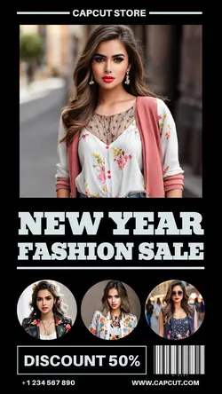 New Year Fashion Sale With Barcode