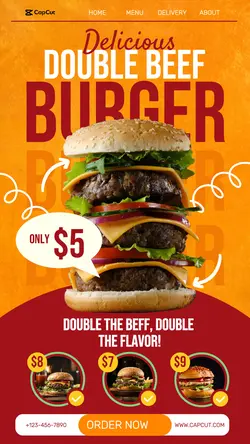 Delicious Double Beef Burger Promotion Instagram Story