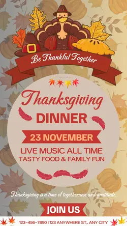 Thanksgiving Day Dinner Invitation
