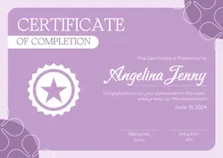 Non-Marketing Certificate Purple Aesthetic