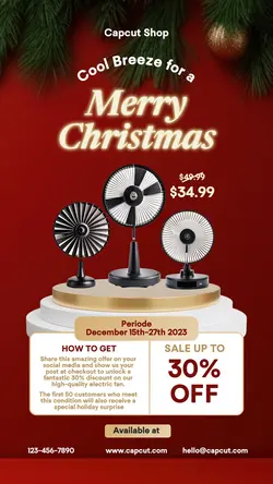 Christmas Day Electric Fan Promotion Tiktok Post