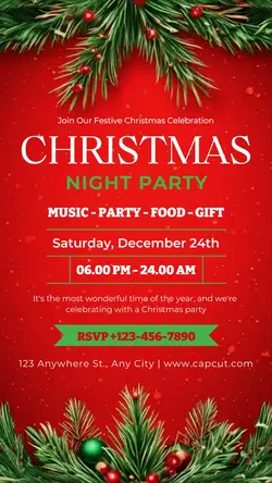 Christmas Night Party Instagram Story