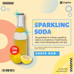 Food and brevery Sparkling soda instagram post