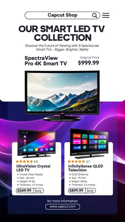 Electronic TV LED UI Product Display Tiktok Post