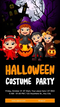 Halloween Party Illustration Instagram Story