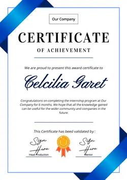 Non Marketing Certificate Blue White Design